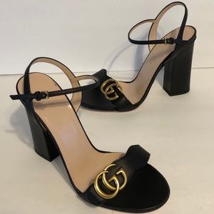 Gucci Marmont High Heel sandal Black Leather 38